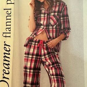 Victoria’s Secrete Vibrant Plaid Women’s PJ Set - Pink, Black, and White XS